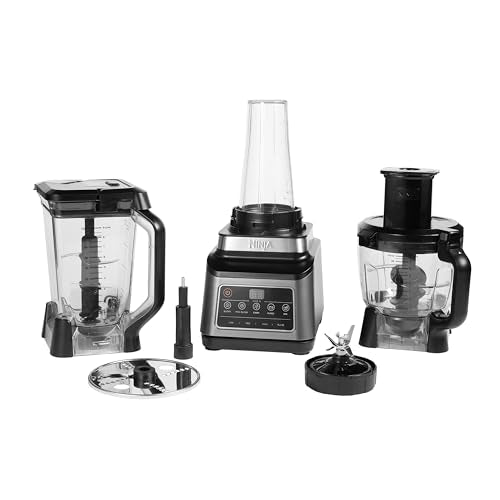 Ni Nja 3-in-1 Küchenmaschine mit 5 Programmen, 1200W, 1,8L Schüssel, 2,1L Krug, 700ml Becher, Auto-iQ, spülmaschinenfest, BN800EU