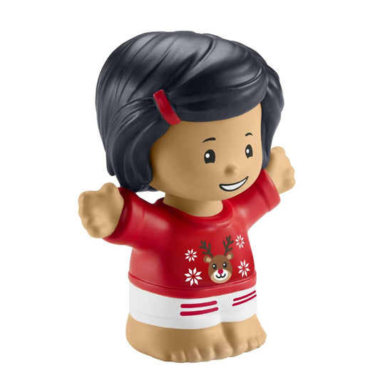 Ersatzfigur für Fisher-Price Little People Adventskalender – Mädchen im Rentier-Outfit, passend für viele Spielsets
