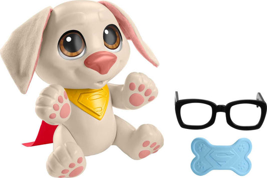 Fisher-Price DC Super Pets HGV05 - DC League of Super-Pets Baby Krypto, bewegliche Hundepuppe mit Geräuschen und Spielzubehör für Kinder ab 3 Jahren