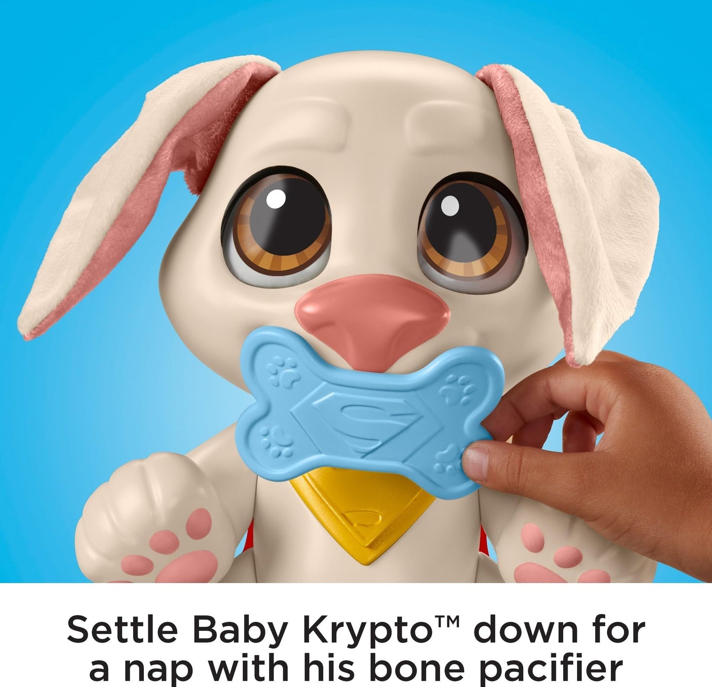 Fisher-Price DC Super Pets HGV05 - DC League of Super-Pets Baby Krypto, bewegliche Hundepuppe mit Geräuschen und Spielzubehör für Kinder ab 3 Jahren